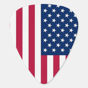 Patriotic, special guitar pick with Flag of USA