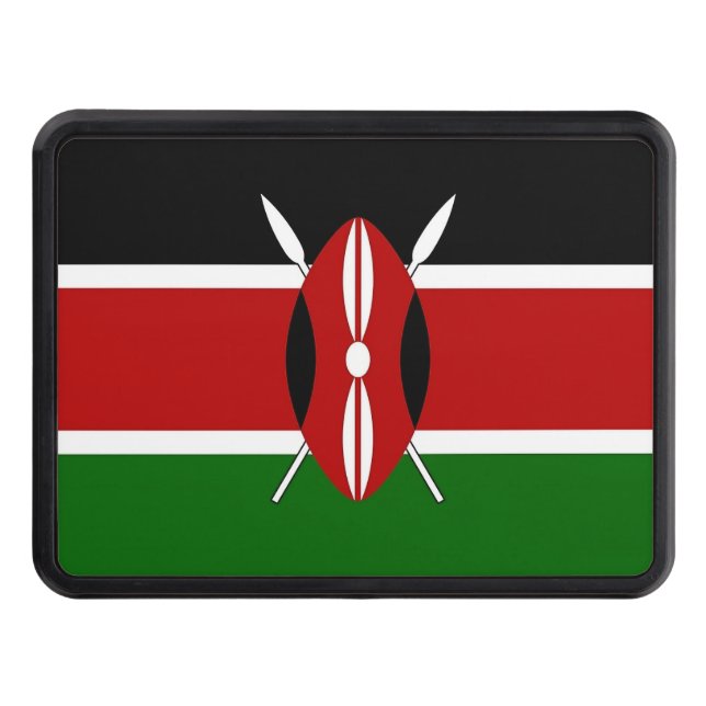 Patriotic, special hitch cover with Flag of Kenya (Front)