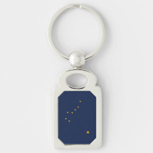 Patriotic, special keychain with Flag of Alaska