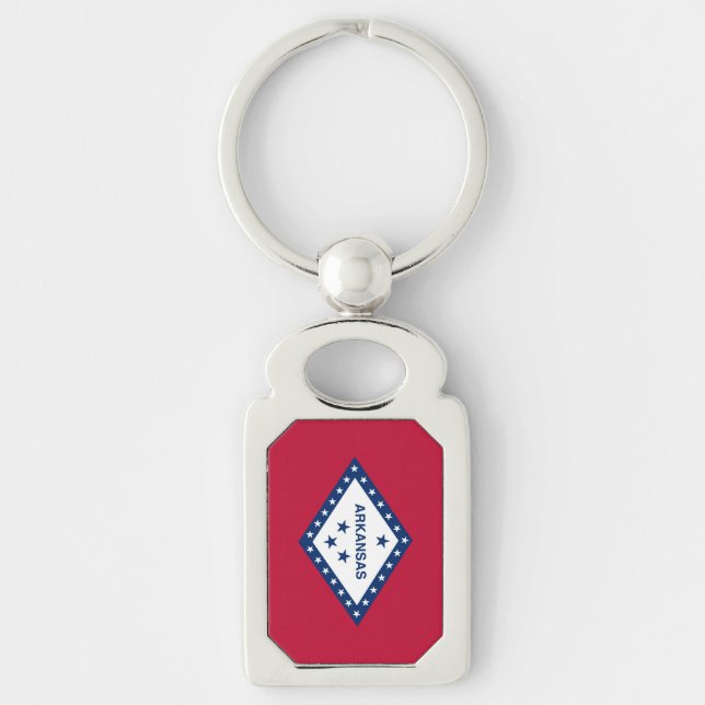 Patriotic, special keychain with Flag of Arkansas (Front)
