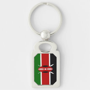 Patriotic, special keychain with Flag of Kenya