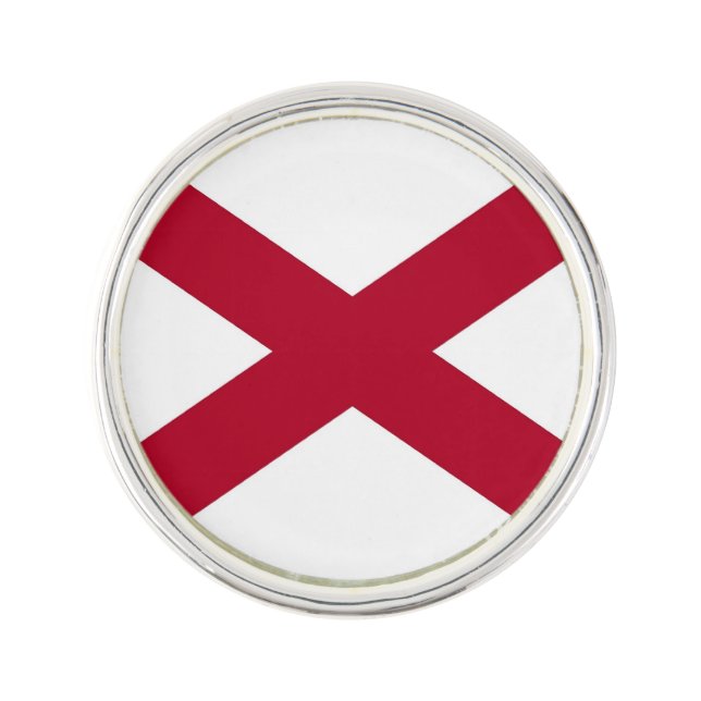 Patriotic, special lapel pin with Flag of Alabama (Front)