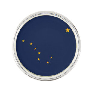 Patriotic, special lapel pin with Flag of Alaska
