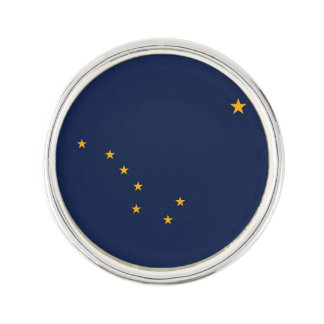 Patriotic, special lapel pin with Flag of Alaska