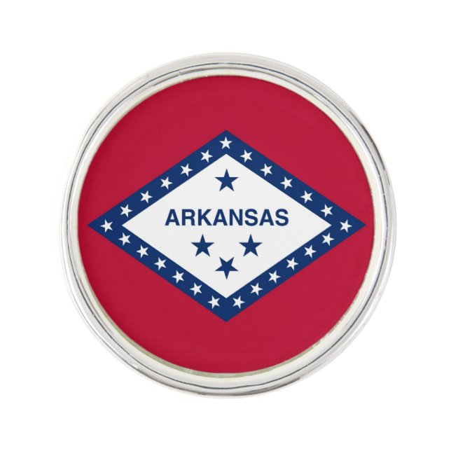 Patriotic, special lapel pin with Flag of Arkansas (Front)