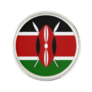 Patriotic, special lapel pin with Flag of Kenya