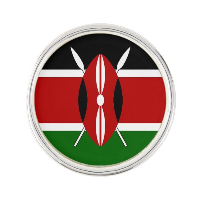 Patriotic, special lapel pin with Flag of Kenya (Front)