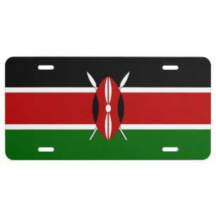 Patriotic special license plate with Flag of Kenya