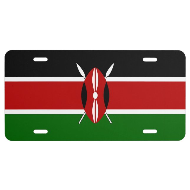 Patriotic special license plate with Flag of Kenya (Front)