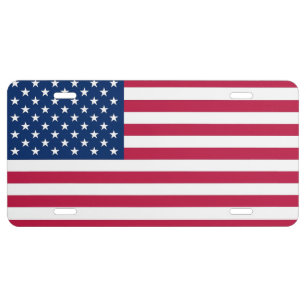Patriotic, special license plate with Flag of USA