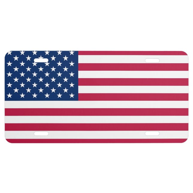 Patriotic, special license plate with Flag of USA (Front)