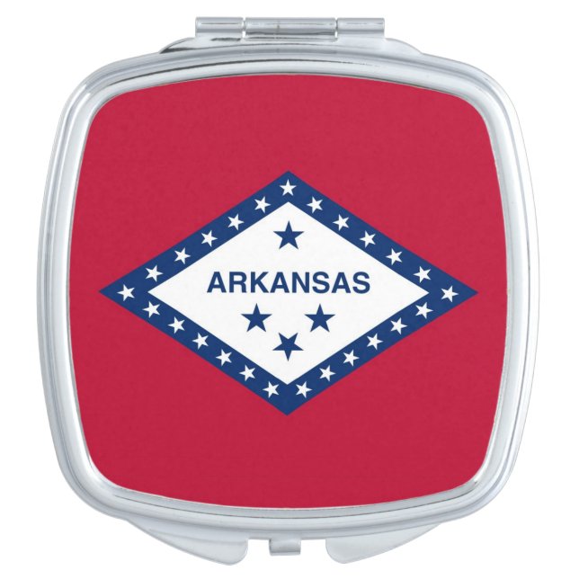 Patriotic, special mirror with Flag of Arkansas For Makeup (Front)