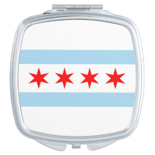 Patriotic, special mirror with Flag of Chicago