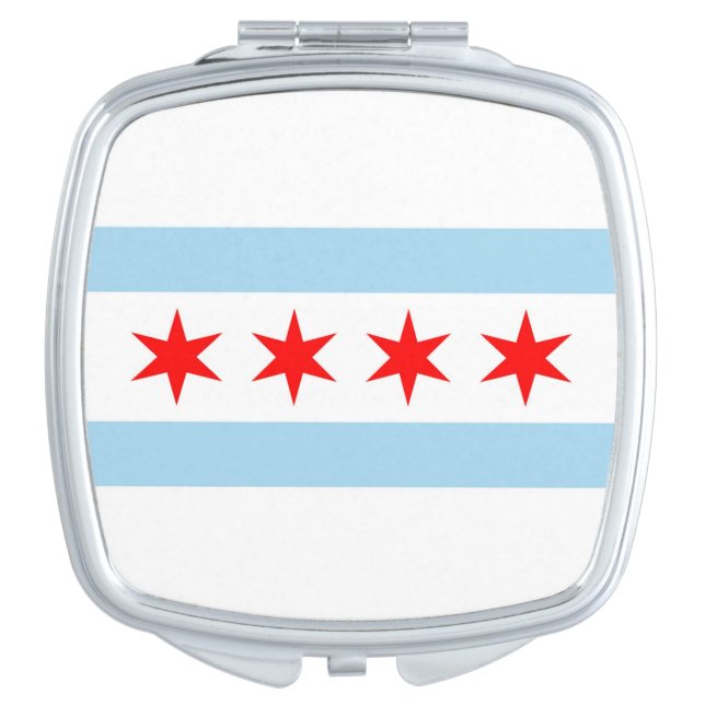 Patriotic, special mirror with Flag of Chicago (Front)