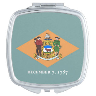 Patriotic, special mirror with Flag of Delaware