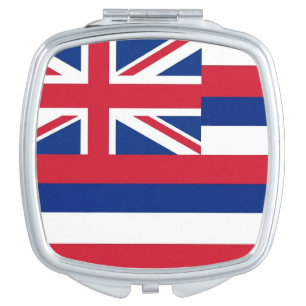 Patriotic, special mirror with Flag of Hawaii, USA