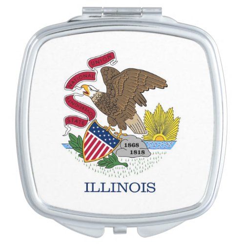 Patriotic special mirror with Flag of Illinois