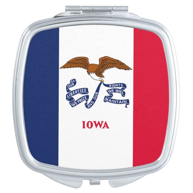 Patriotic, special mirror with Flag of Iowa (Front)