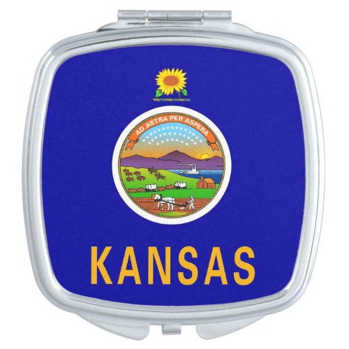 Patriotic special mirror with Flag of Kansas