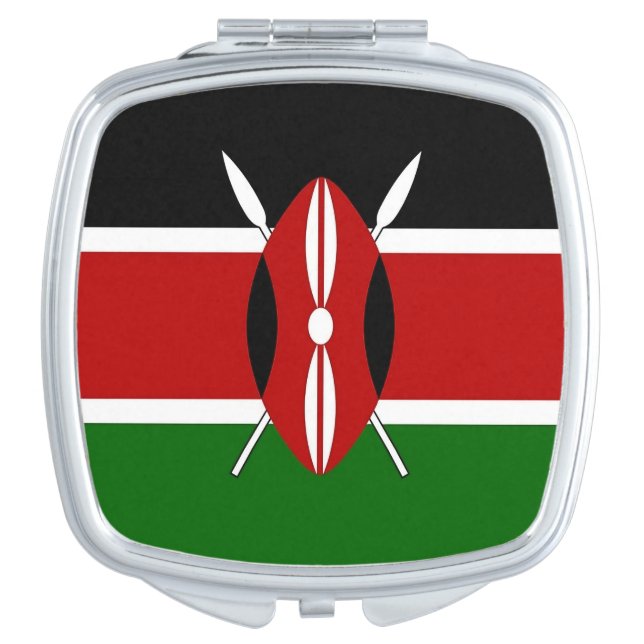 Patriotic, special mirror with Flag of Kenya (Front)