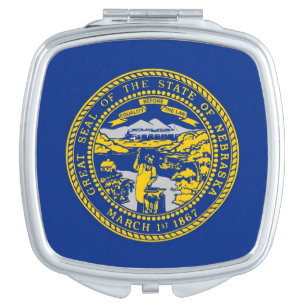 Patriotic, special mirror with Flag of Nebraska