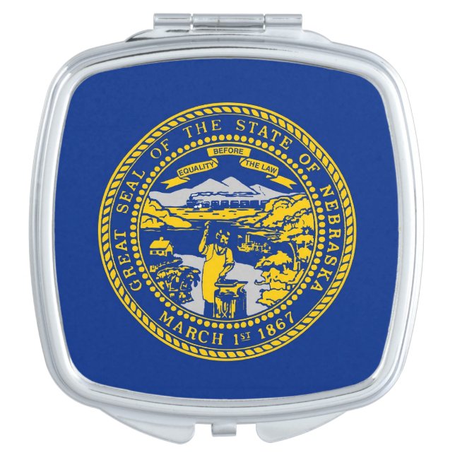 Patriotic, special mirror with Flag of Nebraska (Front)