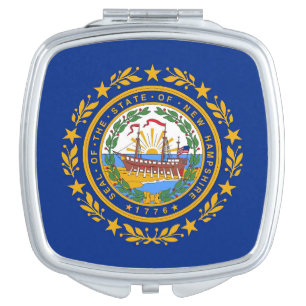 Patriotic, special mirror with New Hampshire flag