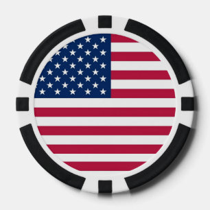 Patriotic, special poker chips with Flag of USA