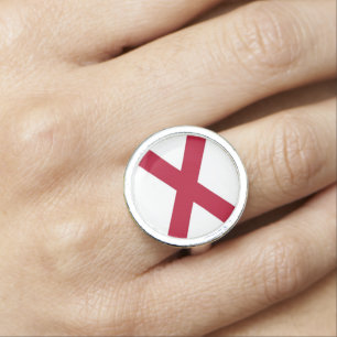 Patriotic, special ring with Flag of Alabama