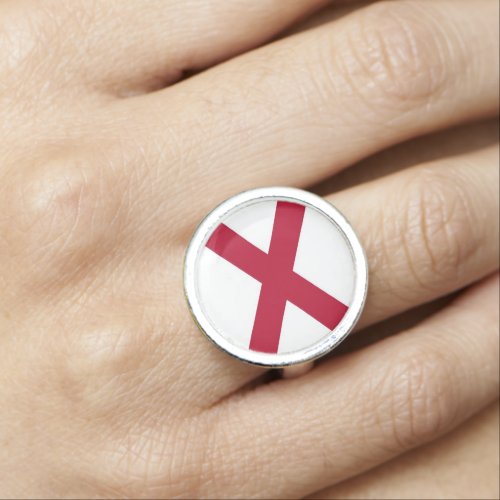 Patriotic special ring with Flag of Alabama