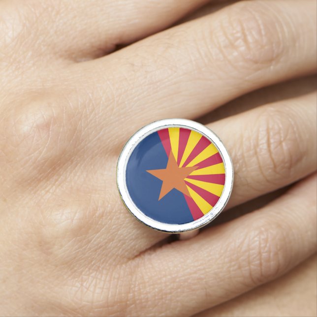 Patriotic, special ring with Flag of Arizona (In Situ)