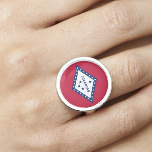Patriotic special ring with Flag of Arkansas