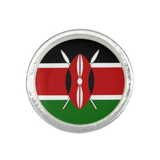 Patriotic, special ring with Flag of Kenya