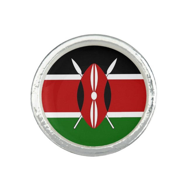 Patriotic, special ring with Flag of Kenya (Front)