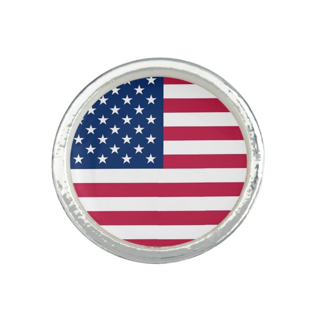 Patriotic, special ring with Flag of USA (Front)