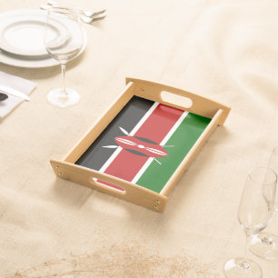 Patriotic, special serving tray with Flag of Kenya