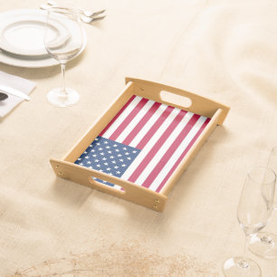 Patriotic, special serving tray with Flag of USA