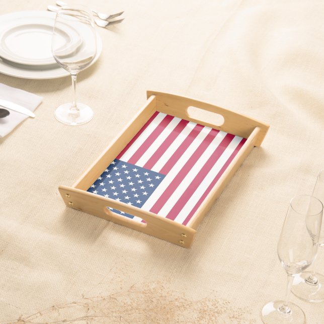Patriotic, special serving tray with Flag of USA (Front)