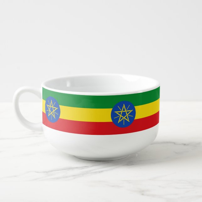 Patriotic, special soup mug - Ethiopia Flag (Right)
