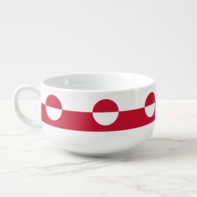 Patriotic, special soup mug - Greenland Flag (Right)