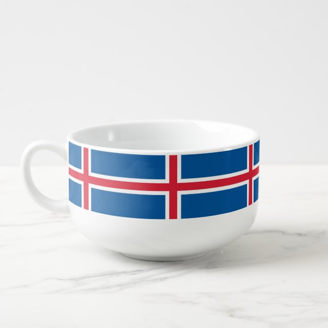 Patriotic, special soup mug - Iceland Flag (Right)
