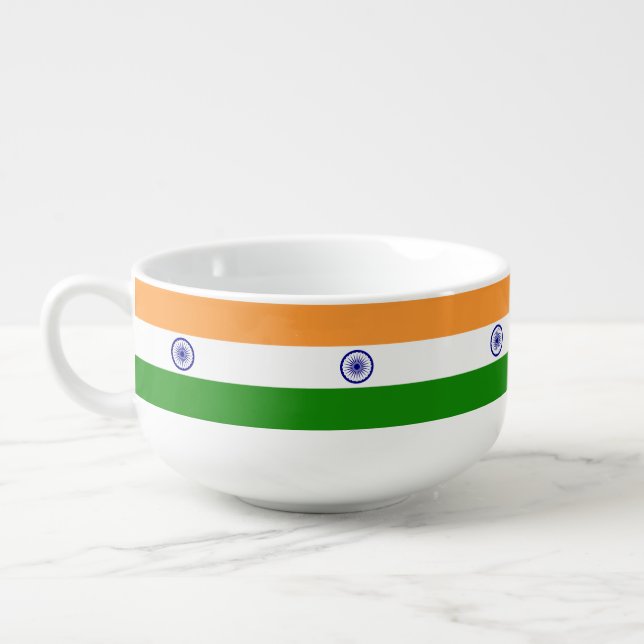 Patriotic, special soup mug - India Flag (Right)