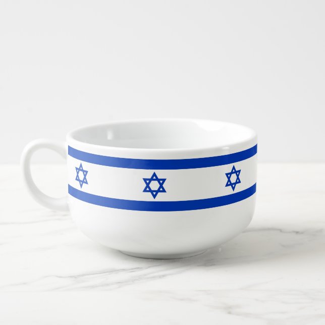Patriotic, special soup mug - Israel Flag (Right)