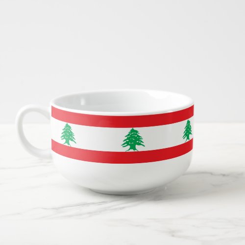 Patriotic special soup mug _ Lebanon Flag