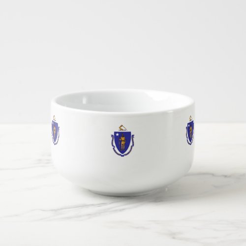 Patriotic special soup mug _ Massachusetts Flag