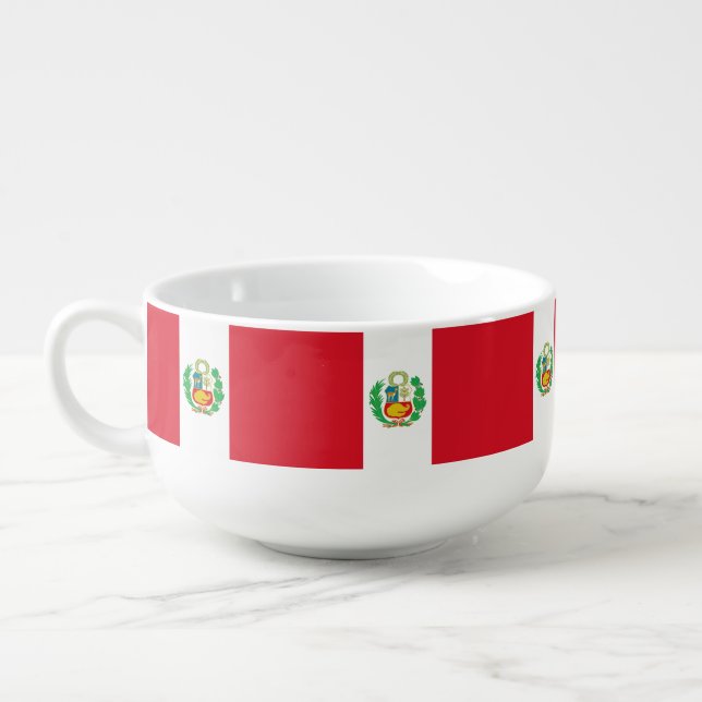 Patriotic, special soup mug - Peru Flag (Right)