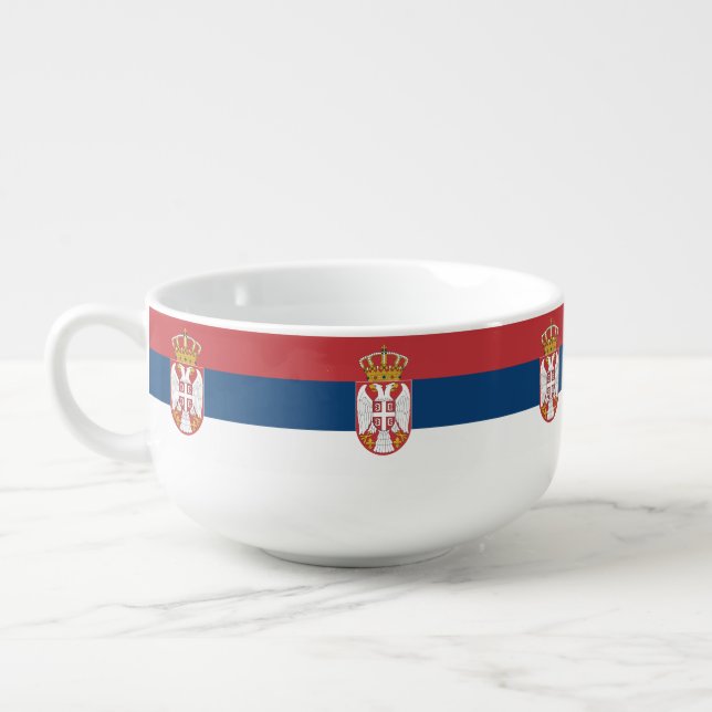 Patriotic, special soup mug - Serbia Flag (Right)