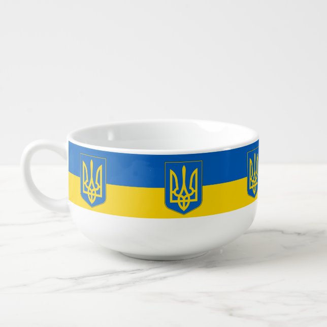 Patriotic, special soup mug - Ukraine Flag (Right)