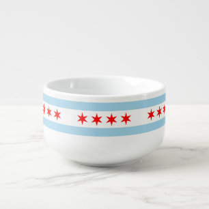 Patriotic, special soup mug with Chicago Flag