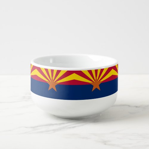 Patriotic, special soup mug with Flag of Arizona